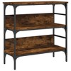 vidaXL Console Table Smoked Oak 29.5 in.x12.6 in.x29.5 in. Engineered Wood - 2 of 4
