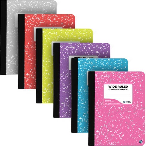 Enday Wide Ruled Colored Marble Composition Notebook 100 Sheets : Target
