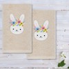 Linum Home Textiles Flower Crown - Embroidered Luxury 100% Turkish Cotton Hand Towels - 2 of 3