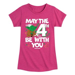 Girls' - Star Wars - Yoda May The 4Th Fitted Short Sleeve Graphic T-Shirt - 1 of 4