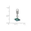 Black Bow Jewelry Dichroic Glass & Sterling Silver Green Handmade Dangle Bead Charm - 2 of 3