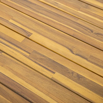 Harper 69" Teak and Black Acacia Wood Rectangular Dining Table