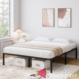 Jojoka Heavy Duty Metal Platform Bed Frame, 900 lbs Support, No Box Spring Needed, Quiet, Sturdy, Underbed Storage, Easy Assembly - 1 of 4