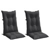 vidaXL Highback Chair Cushion Set of 2 Melange Anthracite 100% Polyester - 3 of 4