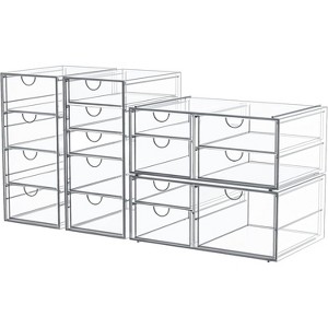 16-Drawer Clear Desktop Organizer for Makeup, Jewelry and Stationery - 1 of 4