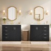 72" Bathroom Vanity with Ceramic Sink - Solid Wood Freestanding Vanity Set with Soft Closing Doors & Drawers, Amber Storage Cabinet - 3 of 4