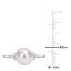 EVERLY JEWELRY | Sterling Silver 1/10 CT TGW White Cubic Zirconia And 7.5 - 8 MM White Freshwater Cultured Pearl Fashion Ring - 4 of 4