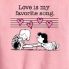 Boys' - Peanuts - Lucy And Schroeder Valentine's Piano Graphic Long Sleeve Fleece Sweatshirt - 2 of 4
