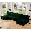 Upholstered Sectional Sofa, 4 Seater Armless Sectional Sofa with Reversible Ottoman, Sectional Sofas with Corduroy Fabric-Cuddlewood - 2 of 4