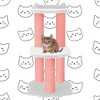Noba 34 Inch Classic Comfort for Indoor Modern Premium Cats and Kittens Scratching Tower Larger Base for Better Stability, (Furs: White, Rope: Pink) - 2 of 4