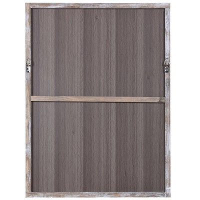 Blue Flower Bouquet Print on Wood with Glass Vase