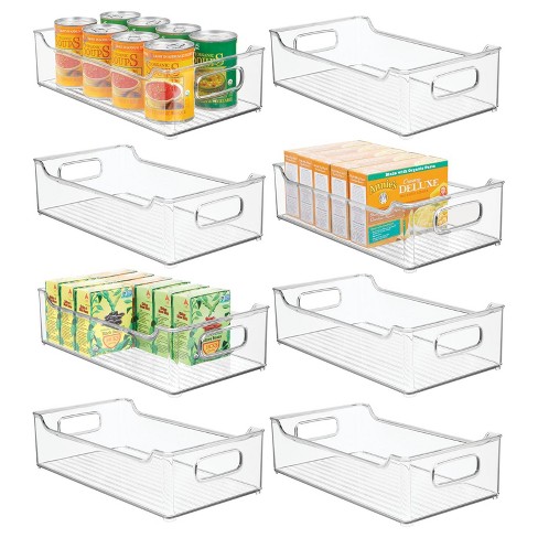 Mdesign Wide Plastic Kitchen Storage Container Bin With Handles, 8 Pack ...