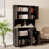 Okak 71" Freestanding Buffet Cabinet with Storage, Sideboard Cabinet Modern Pantry Cabinet with Microwave Oven Countertop, 5 Doors 1 Drawer - 4 of 4