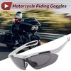 Unique Bargains Motorcycle Riding Goggles PC Tri-acetel for Outdoor Sports Dirt Bike ATV Dark Gray Lens White Black Frame 1Set - 2 of 4