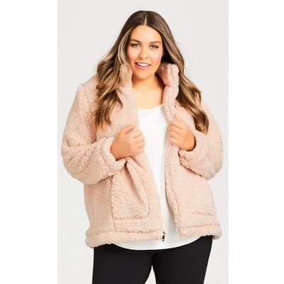 Avenue Women's Plus Size Sketchers Cozy Fleece Reversible Jacket