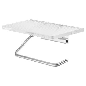 Unique Bargains Wall Mount Aluminum Acrylic Bathroom Toilet Paper Holder Silver Tone Clear 1 Pcs - 1 of 4
