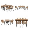 5-Piece Patio Dining Set, PE Rattan Woven Backrest Chairs with Plastic Wood Top Table, Chair with Iron Frame and Foam Cushions–Cuddlewood - 4 of 4