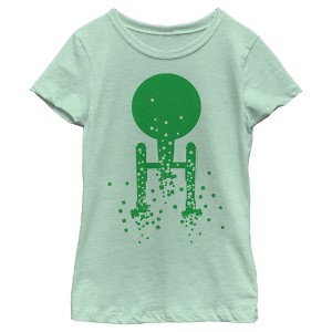 Girl's Star Trek St. Patrick's Enterprise Clover Fill T-Shirt - 1 of 4