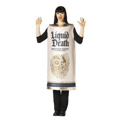 Imposta Costumes Adult Liquid Death Sparking Water Can Costume Bodysuit Black One Size