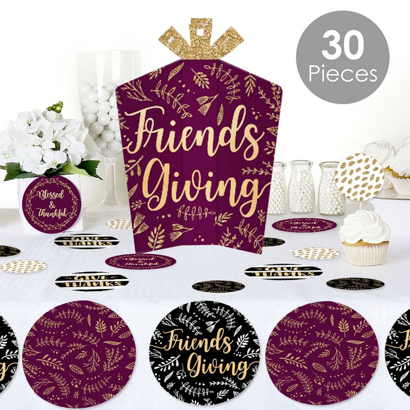 Big Dot of Happiness Elegant Thankful for Friends - Friendsgiving Thanksgiving Party Decor and Confetti - Terrific Table Centerpiece Kit - Set of 30, 2 of 9