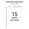 Avery No-Iron Fabric Labels, Assorted Shapes and Sizes, Washer and Dryer-Safe Waterproof Labels, Non-Printable, 45 Blank Labels Total (40700) - 3 of 4
