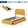 TackView Velvet Twin Bed Frame with Storage Headboard Drawer - Upholstered Platform Bed for Kids & Teens, Easy Tool-Free Assembly - 2 of 4