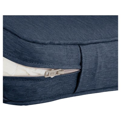 Heather Indigo Polyester Outdoor Bench Cushion, 41" x 18" x 3"