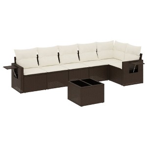 vidaXL Garden Sofa Set Brown - 1 of 4