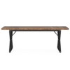 Resenkos Computer Desk, Office Desk, Study Desk,6FT Conference Table, Rectangle Meeting Room Table Executive Desk,Light Walnut & Black Brown - 3 of 3