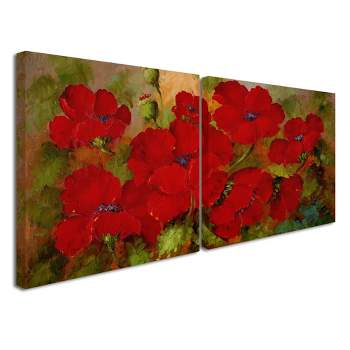 Trademark Fine Art -Rio 'Poppies' 2 Panel Art Set