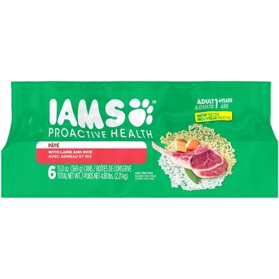 iams proactive health adult with lamb & rice pate canned dog food
