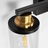 DORESshop 4-Light /6-LightBlack and Gold Vanity Light with Clear Cylinder Glass Shades, Square Plate and Rod Design, E26 Sockets - 2 of 4