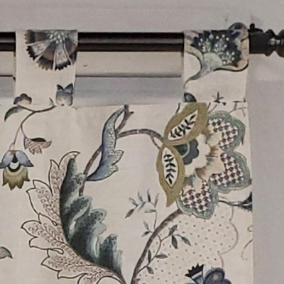 Iris Blue Cotton Burlap Tab Top Valance Curtain