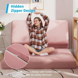 Mjkone Bean Bag Bed,Washable Soft Faux Fur Folding Floor Sofa Chair,Foam Filling Wall Couch，Floor Mattress - 1 of 4