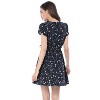 Allegra K Women's Boho Crossover V Neck Petal Sleeves Belted Floral Flowy Dress - 4 of 4