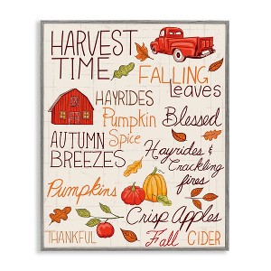 Stupell Industries Harvest Time Phrases Black Framed Giclee Art - 1 of 4