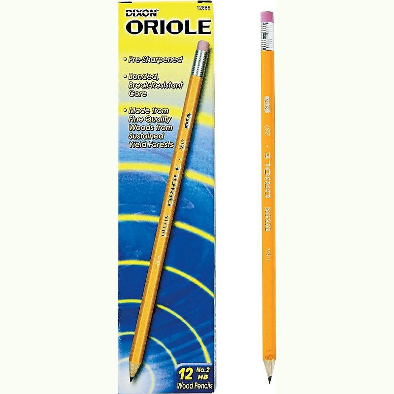 Dixon Oriole Woodcase Presharpened Pencil HB #2 Yellow Dozen 12886, 3 of 4