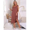 INSPIRE CHIC Women's 2 Pcs Cotton Sleeveless U-Neck Wide Strap Chemise Slip Long Nightgown - 3 of 4