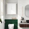 Aoibox Bathroom Wall Cabinet Over The Toilet Space Saver Medicine Cabinet with 2 Doors Adjustable Shelves White 24x21.1in - 2 of 4