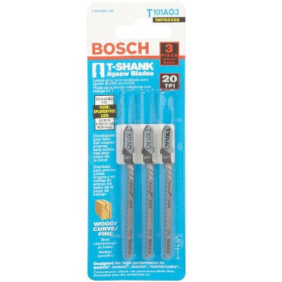 Bosch 3 in. Metal T-Shank Pointed teeth and ground Jig Saw Blade 20 TPI 3 pk