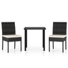 vidaXL 3 Piece Patio Dining Set Poly Rattan Black - 2 of 4