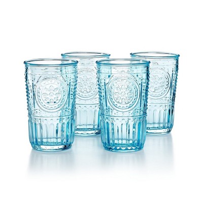 Bormioli Rocco Romantic Cooler 16 Ounce Drinking Glass, 4-Piece