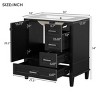 Bathroom Vanity with Sink Combo, Solid Wood Freestanding Cabinet with Drawers & Soft-Close Doors, Modern Storage Vanity Set-Maison Boucle - 4 of 4