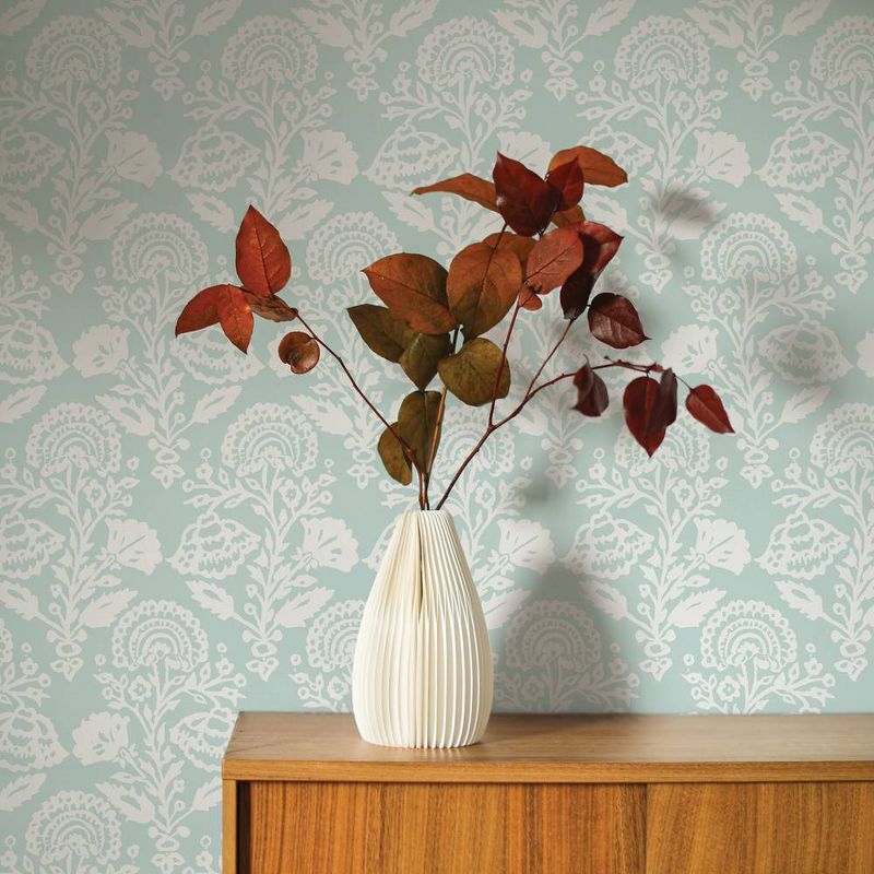 Tempaper Peel and Stick Wallpaper Floral Damask Mint, 3 of 7