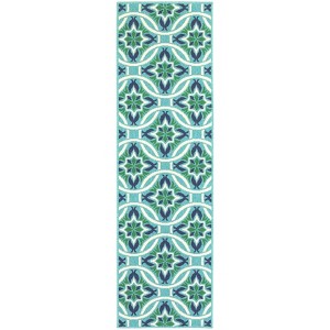 Oriental Weavers Meridian 5868L Blue/ Green Indoor/Outdoor Area Rug - 2'3" x 7'6" - 1 of 4