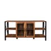 71"W Industrial TV Stand Farmhouse TV Console Cabinet Entertainment Center Sideboard with Cabinet and Metal Open Shelves for TVs Up to 80"-ModernLuxe - 4 of 4