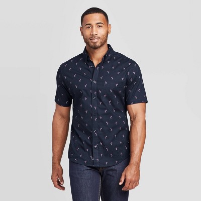 slim fit short sleeve button down