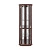 FURNIinspire Utility Storage Cabinets Corner Glass Cabinet, Display Case, Antique Storage Cabinet For Living Room, Bar, Brown, 16.46"*16.46"*69.84" - 2 of 4