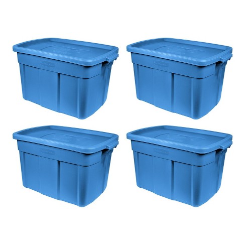 Tot Tutors Plastic 4.25 Gal. Small Storage Bins in Blue and Teal (Set of 4)  SM111 - The Home Depot