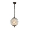 ALOADECOR Vintage Mid Century Natural Capiz Seashells Chandelier in Antique Brass Globe Lantern Shells Pendant Light for Living Room - 3 of 4